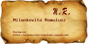 Milenkovits Romulusz névjegykártya